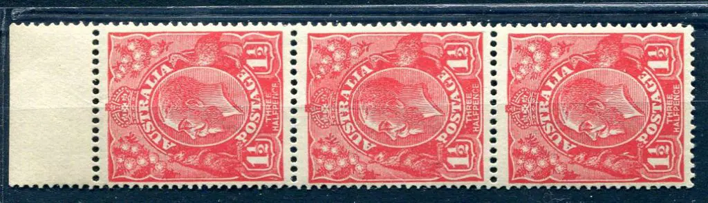1924 Single wmk 1½d red "dark band" ... Image 1++