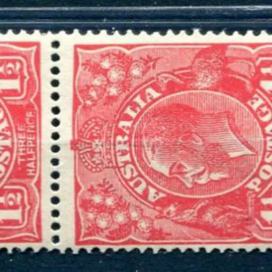 1924 Single wmk 1½d red "dark band" ...