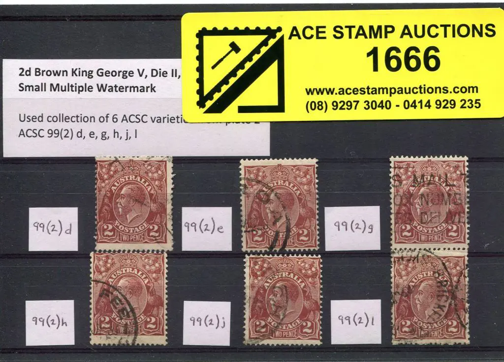2d brown, Die II. Good to fine used selection of 6 ... Image 1++