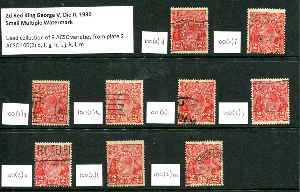 2d red, Die II. Good to F/U group of 9 different ... Image 1++