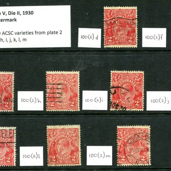 2d red, Die II. Good to F/U group of 9 different ...