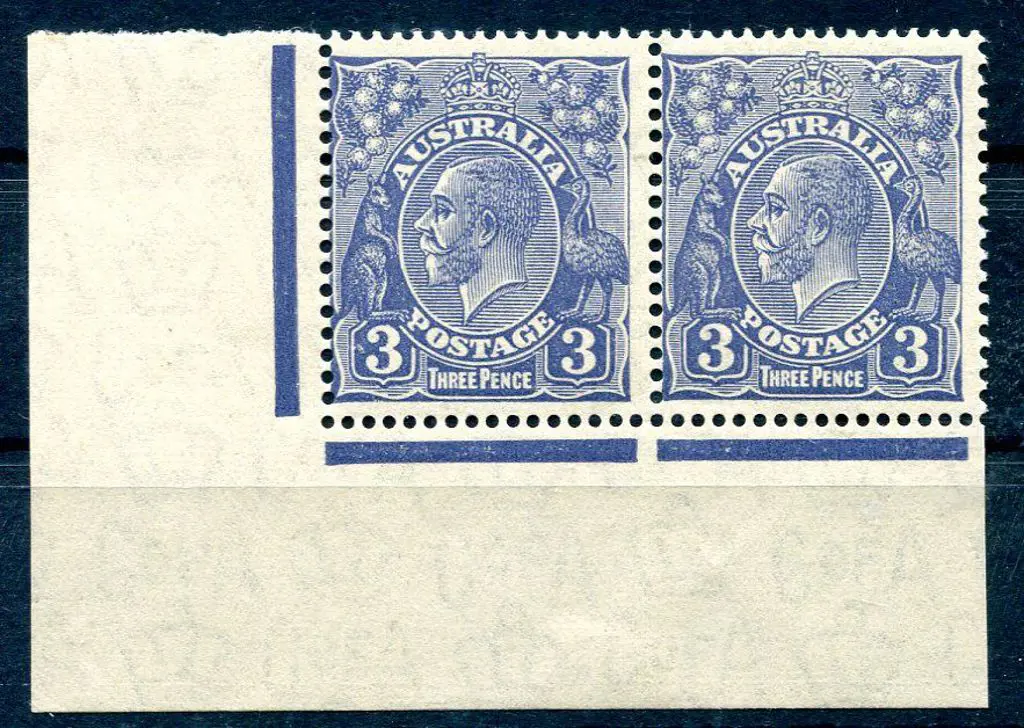 3d blue bottom left corner pair. MVLH &amp; ... Image 1++