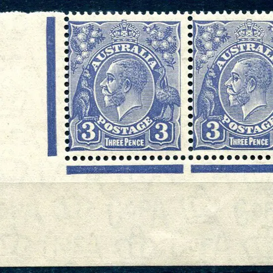 3d blue bottom left corner pair. MVLH &amp; ...
