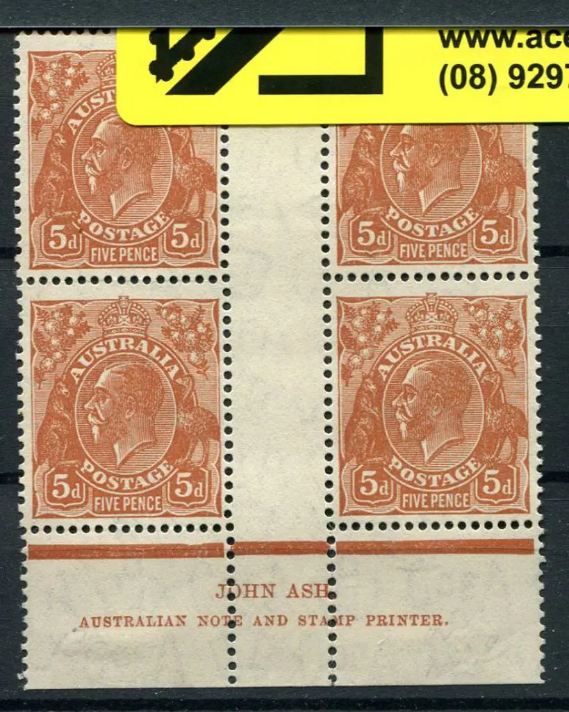 5d chestnut Ash imprint "N over N" block ... Image 1++