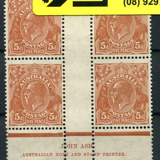 5d chestnut Ash imprint "N over N" block ...