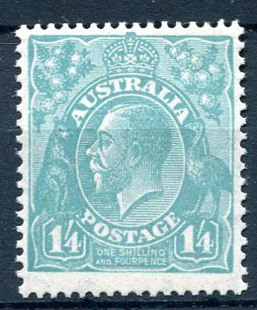 1/4d greenish blue with "retouched S.W. ... Image 1++