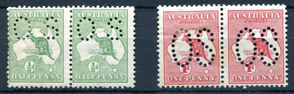 1913 ½d green kangaroo, 1st wmk, perfined small ... Image 1++