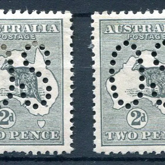 1913 2d grey kangaroo, 1st wmk, perfined large ...