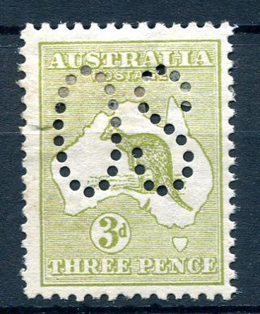 1913 3d olive-green kangaroo, 1st wmk, Die I ... Image 1++
