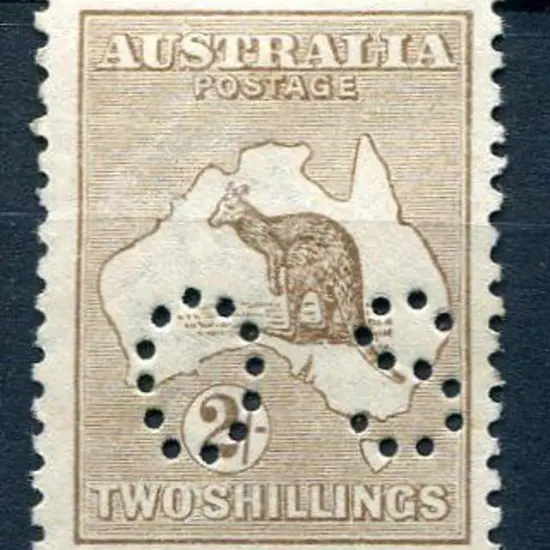1915 2/- pale brown kangaroo, 3rd wmk perfined ...