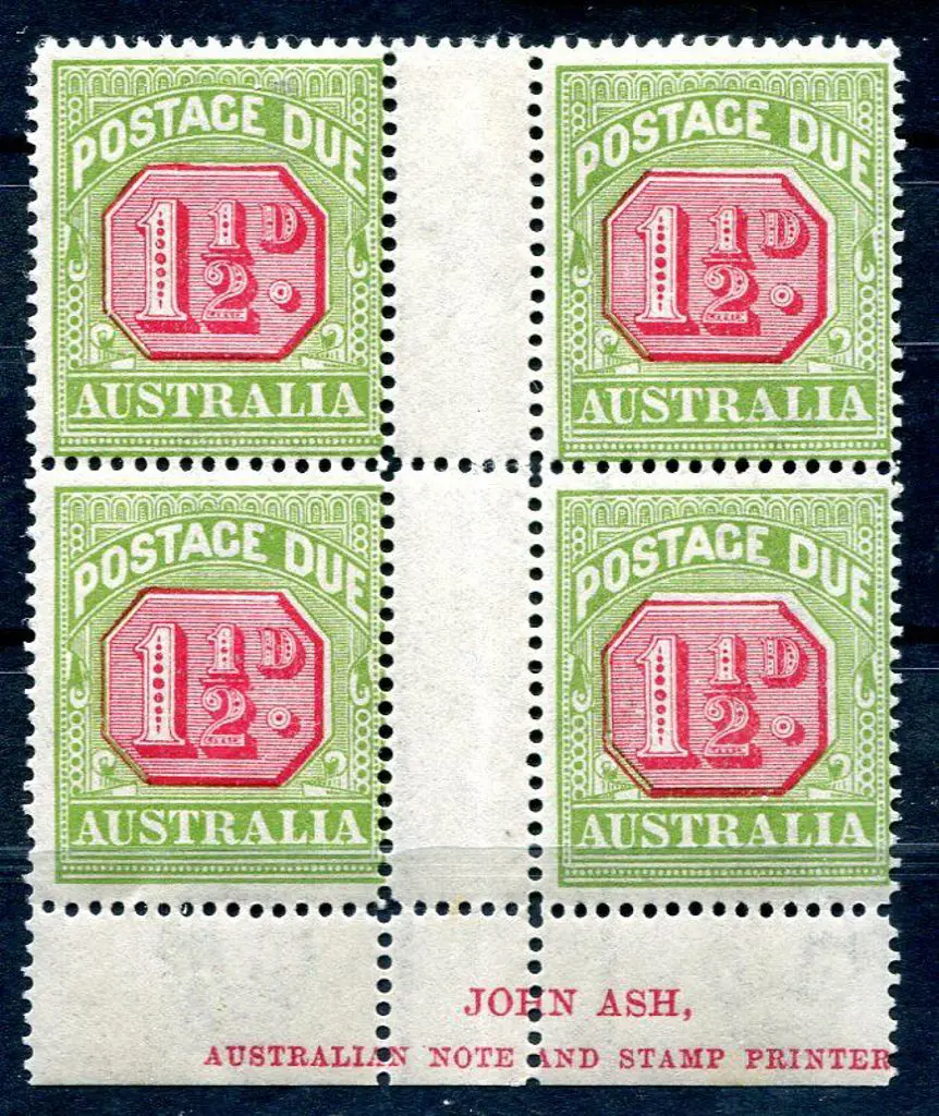 1922/30 1½d Ash imprint block of 4 with lower ... Image 1++