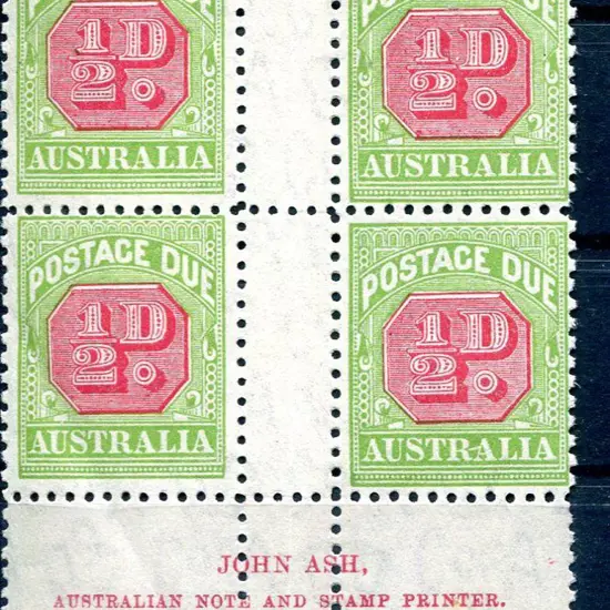 1931/37 ½d carmine &amp; yellow-green Ash imprint ...
