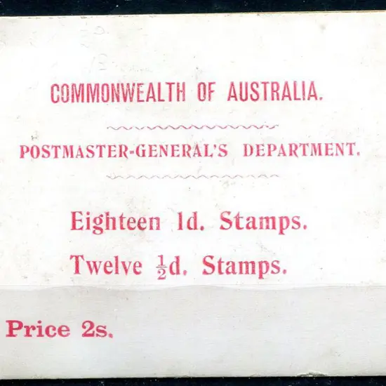 1911 2/- booklet with WA swans. Incomplete with 2 ...