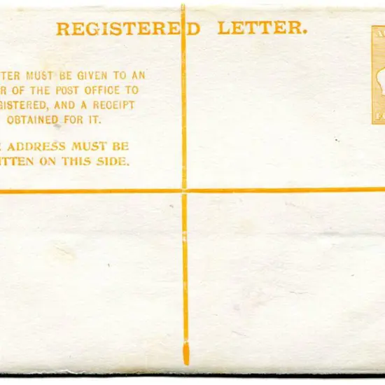 1913 4d orange kangaroo Registered Envelope. Light ...