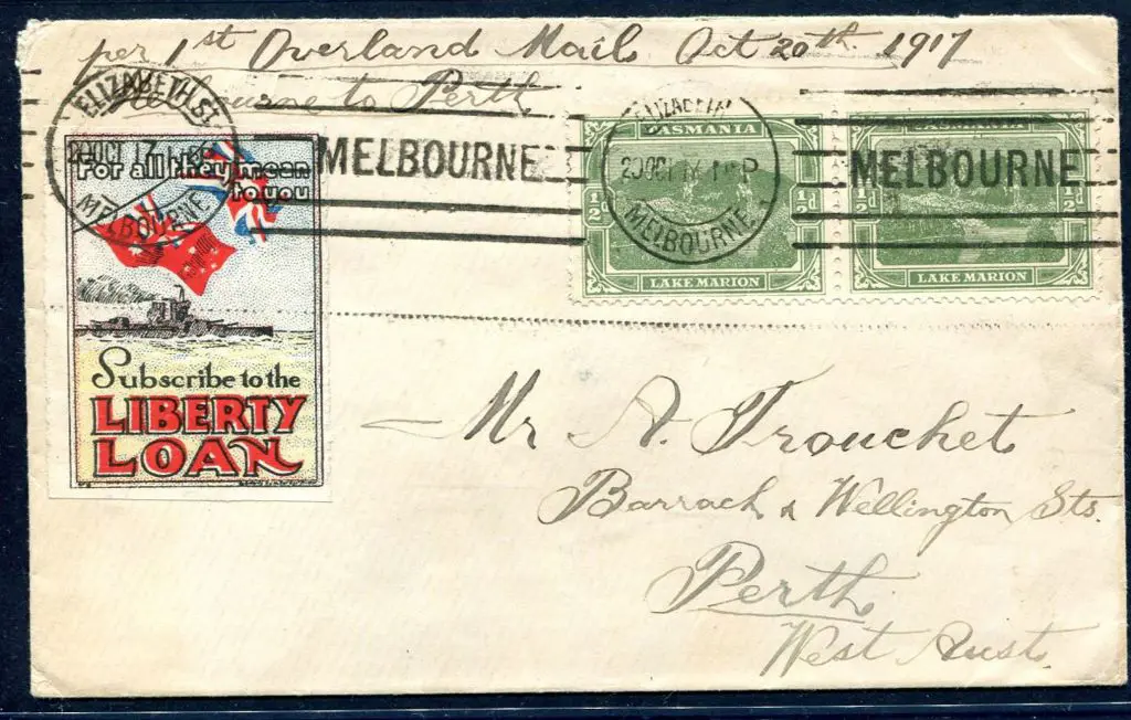 1917 (20th Oct) "1st Overland Mail ... Image 1++