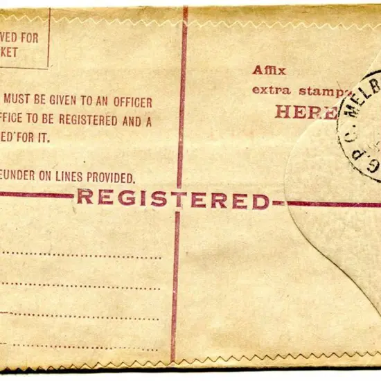1925 4½d violet KGV Sideface Registered Envelope ...