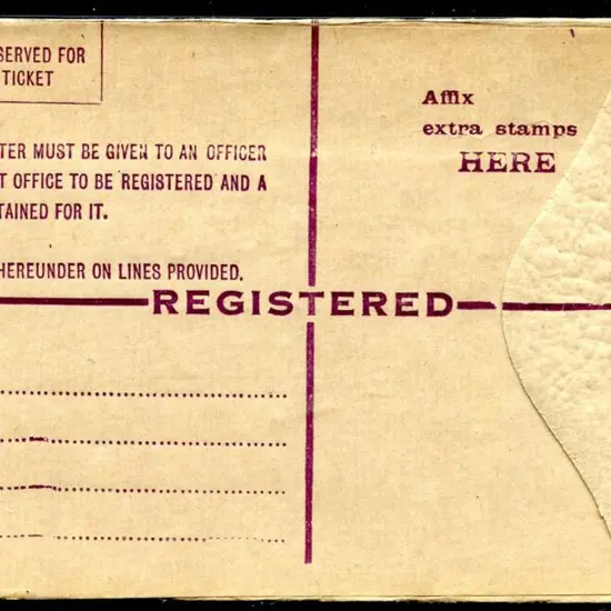 1925 4½d violet KGV Sideface Registered Envelope ...