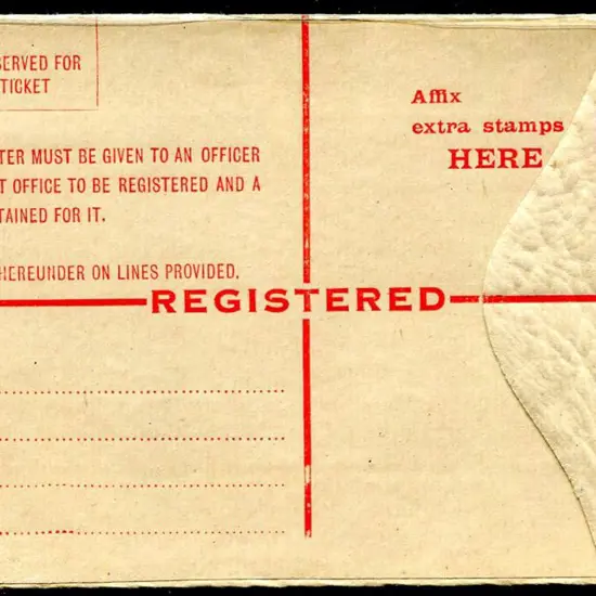 1925 4½d violet KGV Sideface Registered Envelope ...