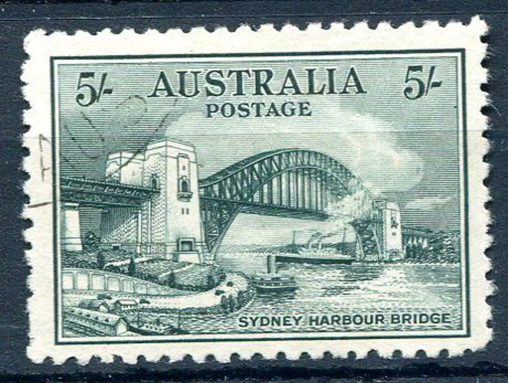 1932 5/- Sydney Harbour Bridge. CTO without gum ... Image 1++