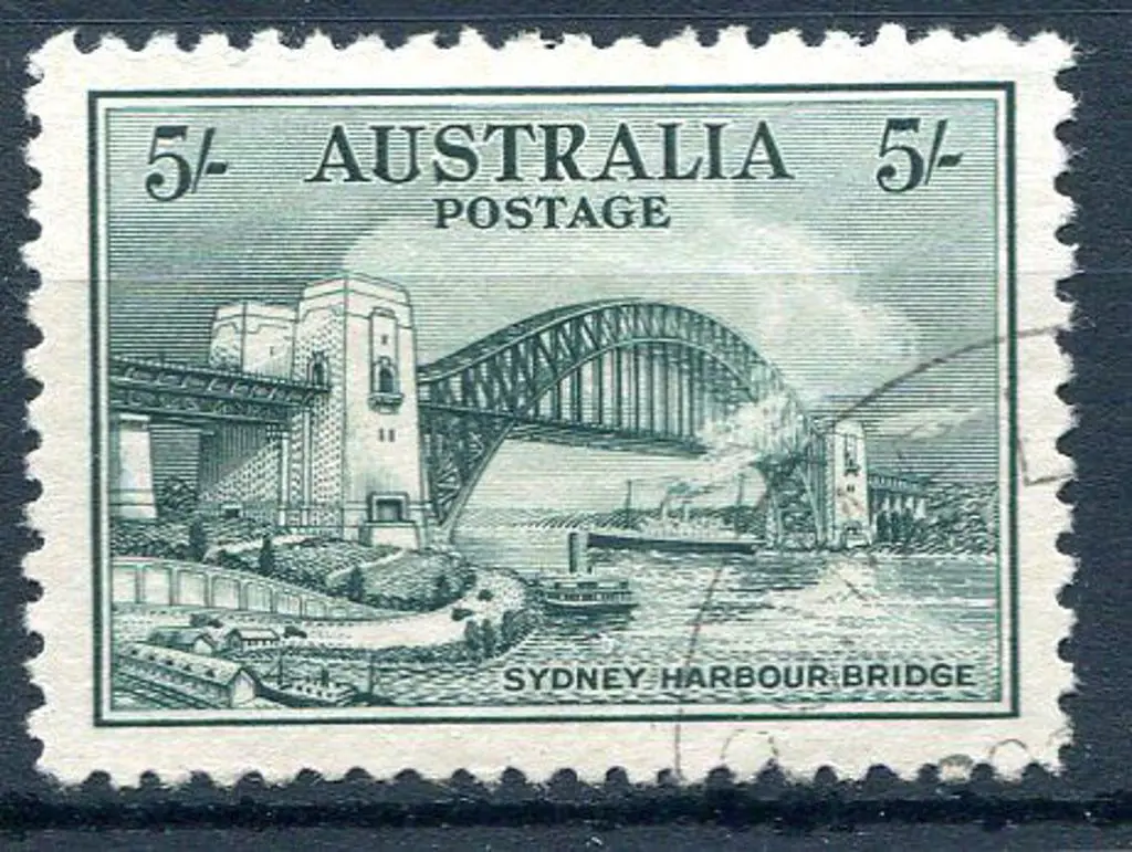 1932 5/- Sydney Harbour Bridge. CTO without gum ... Image 1++