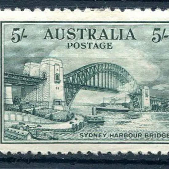 1932 5/- Sydney Harbour Bridge. MLH, centred ...