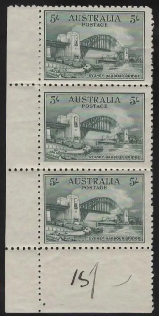 1932 5/- Sydney Harbour Bridge bottom left ... Image 1++