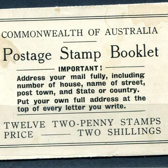 1934 2/- KGV booklet with "Address your mail ...