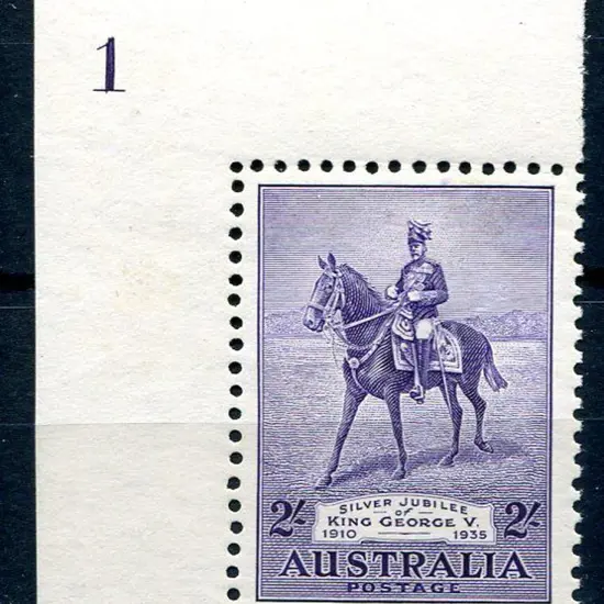 1935 2/- Silver Jubilee corner marginal Plate 1 ...