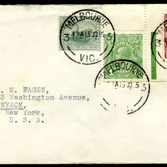 1935 (13th Nov) cover with 1½d WA swan &amp; 1d ...