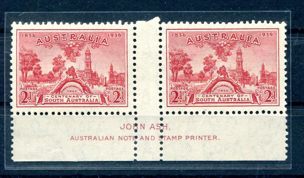 1936 SA Cent in John Ash imprint pair with ... Image 1++