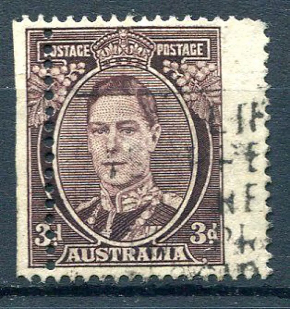 1937/48 3d purple brown KGVI with vertical perfs ... Image 1++