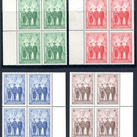 1940 AIF set of 4 in fresh MUH marginal blocks of ...