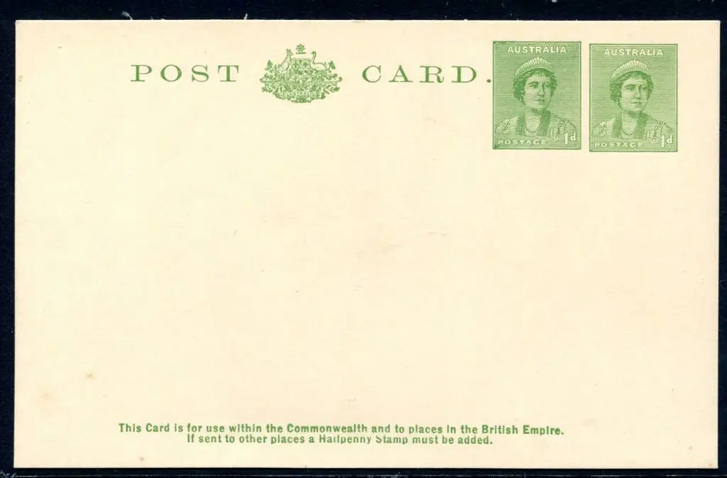 1941/43 1d + 1d green Queen Elizabeth postcard ... Image 1++