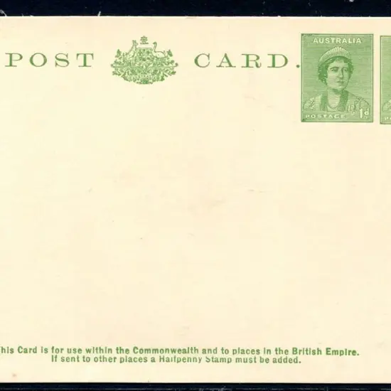 1941/43 1d + 1d green Queen Elizabeth postcard ...