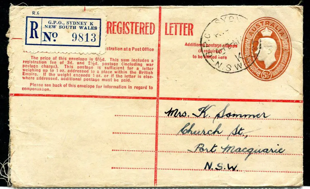 1942/48 5½d KGVI embossed Reg Env addressed to ... Image 1++