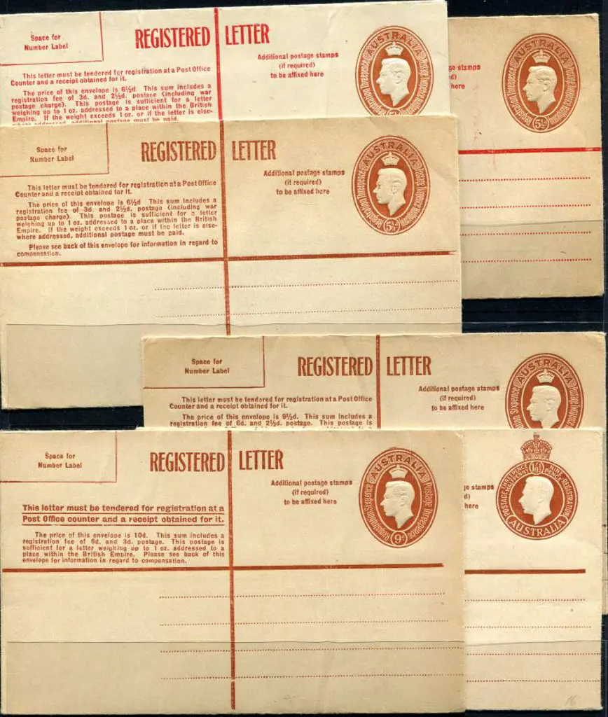 1942/53 KGVI Registered Envelopes x 6 with 5½d (3 ... Image 1++