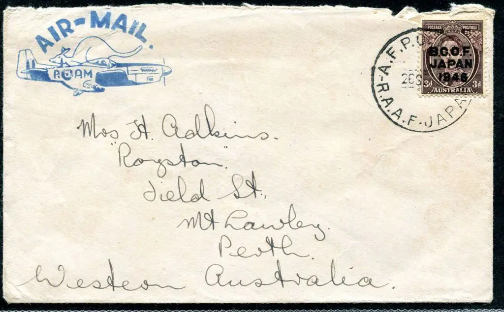 1946 (26th Sept) 3d KGVI BCOF on cover tied by ... Image 1++