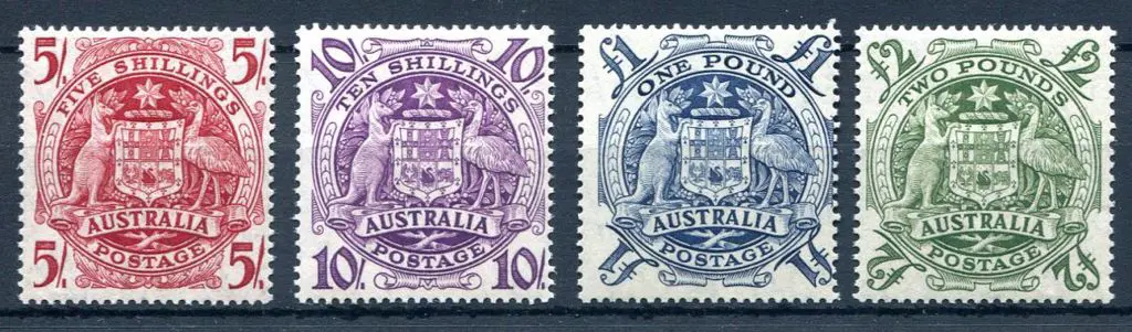 1949/50 Arms set of 4 to £2. All MUH with 10/- ... Image 1++