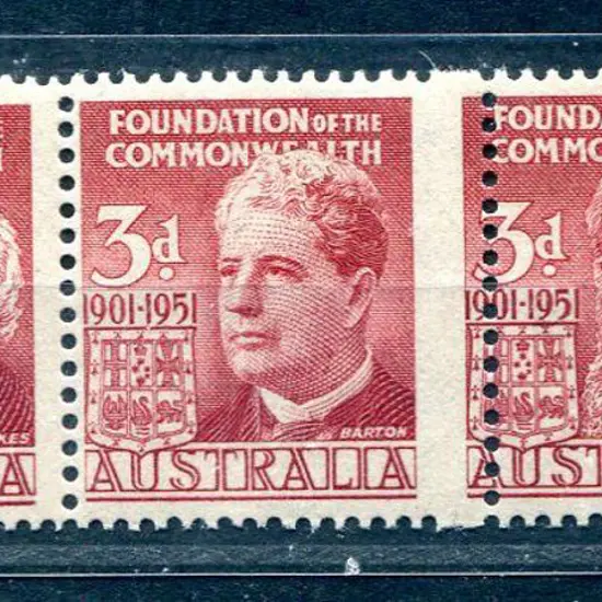 1950 Foundation of Commonwealth se-tenant strip of ...