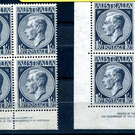 1952 1/0½d KGVI Authority imprint bottom left ...