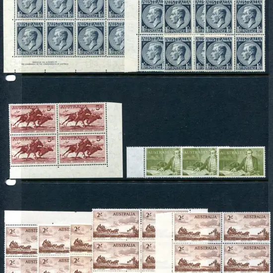 1952 1/0½d KGVI x 20, 1955 2/- Cobb x 20, 1959 5/- ...