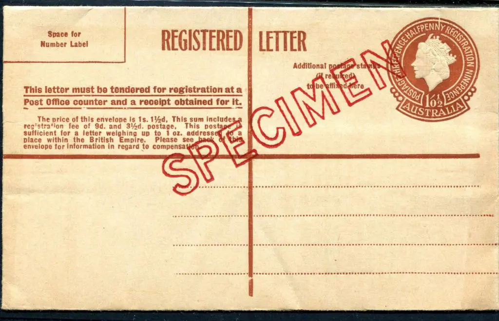 1953 1/0½d red-brown QEII Registered Envelope ... Image 1++