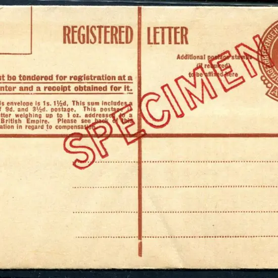 1953 1/0½d red-brown QEII Registered Envelope ...