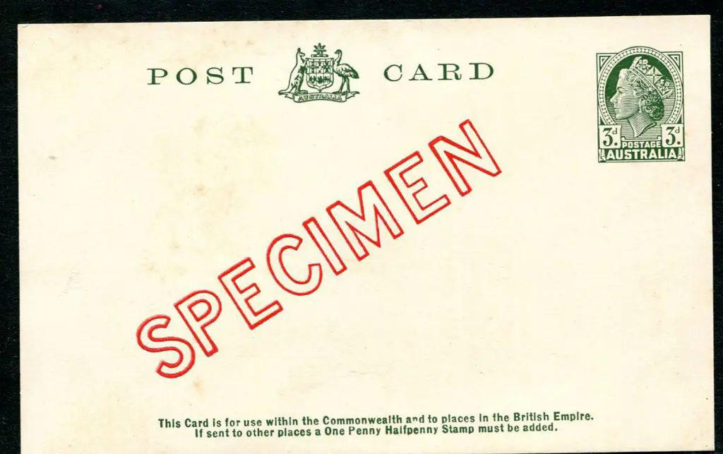 1953 3d QEII green Postcard ovptd ... Image 1++
