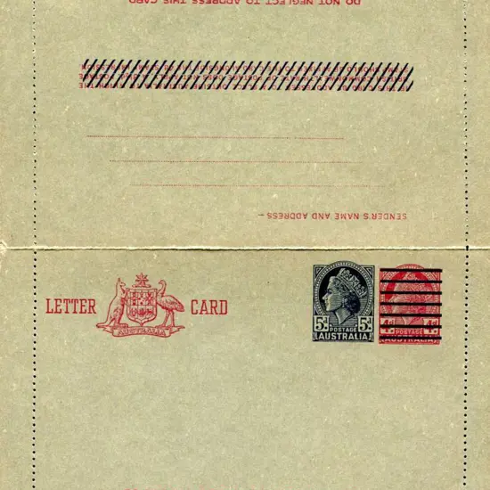 1959 5d &amp; bars on 4d Claret QEII Sideface ...
