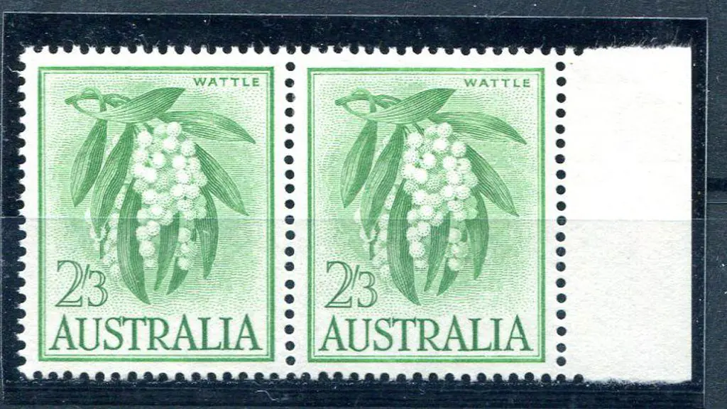 1959/65 2/3d Wattle on white paper with oblique ... Image 1++
