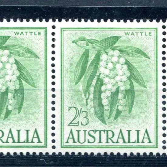 1959/65 2/3d Wattle on white paper with oblique ...