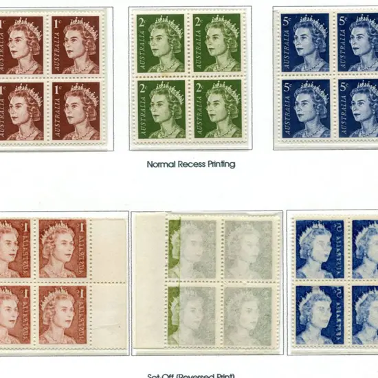 1966 1¢, 2¢ &amp; 5¢ QEII blocks showing full ...