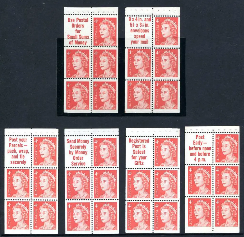 1966 4¢ red QEII booklet panes in set of six ... Image 1++