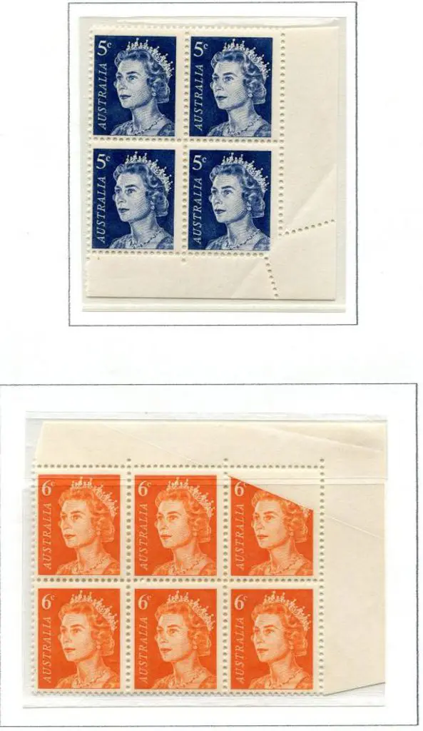 1967 5¢ blue QEII in lower right corner block with ... Image 1++